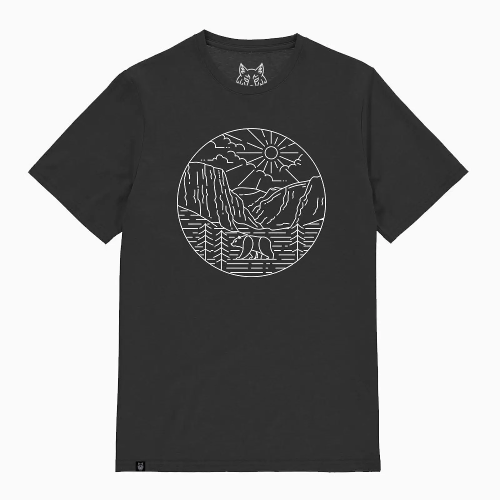 Outdoor Camping Yosemite - Camiseta con diseño minimalista de oso