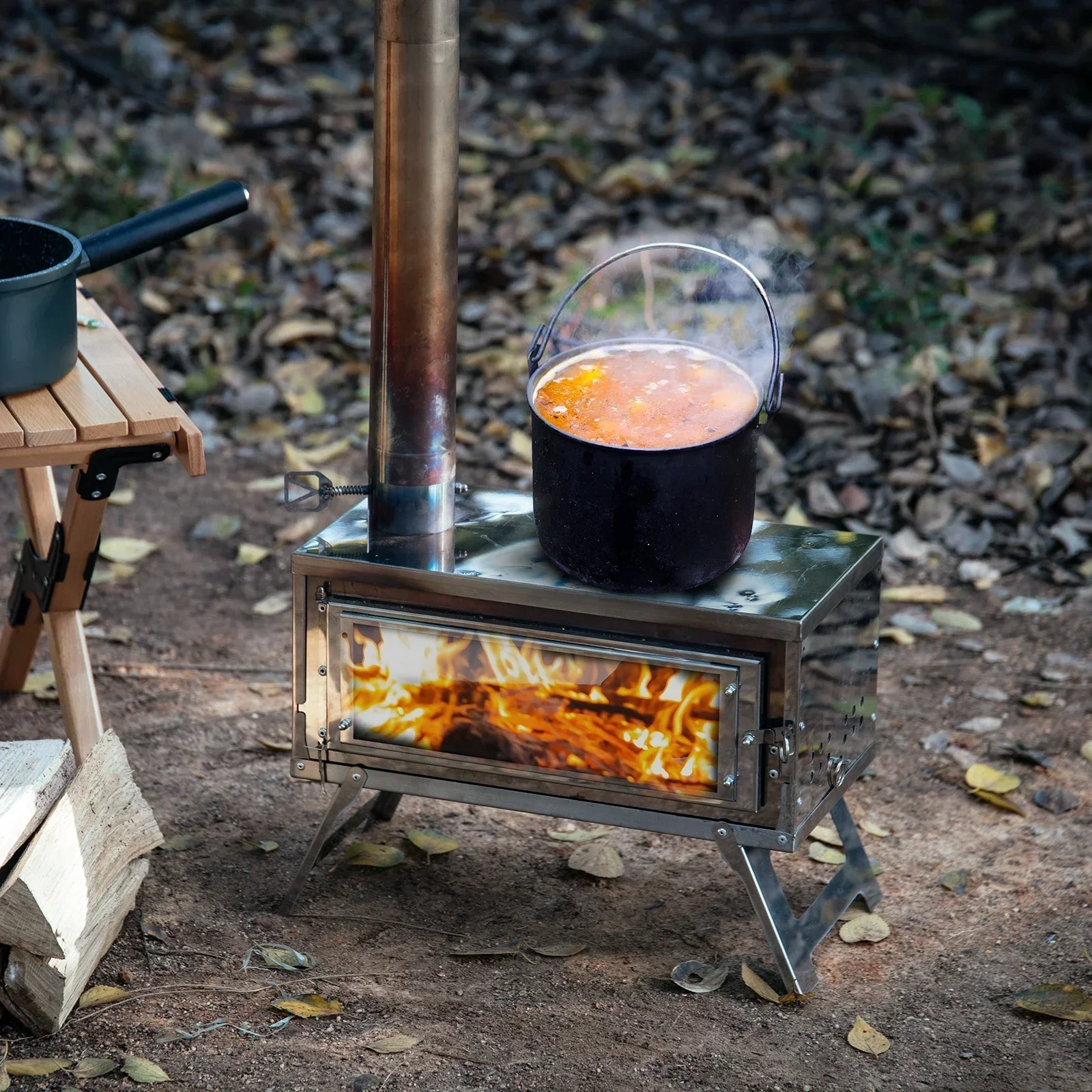 Outdoor Camping Wood Burning Stove - CHANGE MOORE estufa de leña de