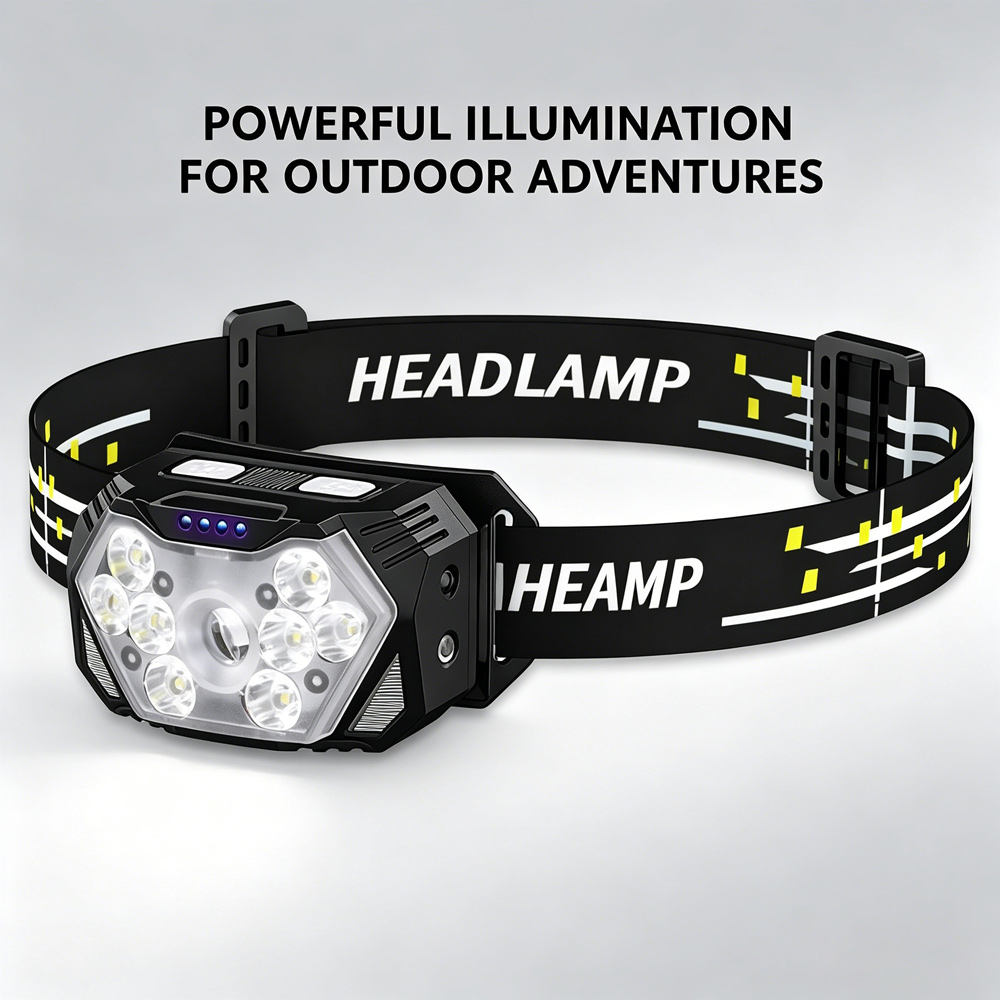 Outdoor Camping Jobs - Linterna Frontal LED Impermeable con Carga