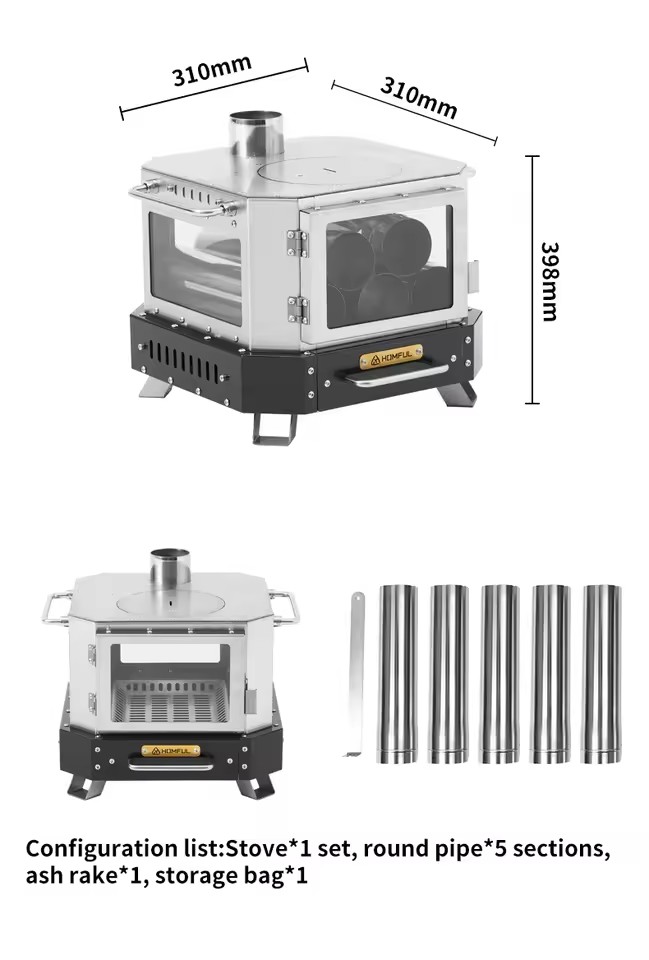Outdoor Camping Wood Burning Stove - Estufa de Leña Portátil HOMFUL, Equipo