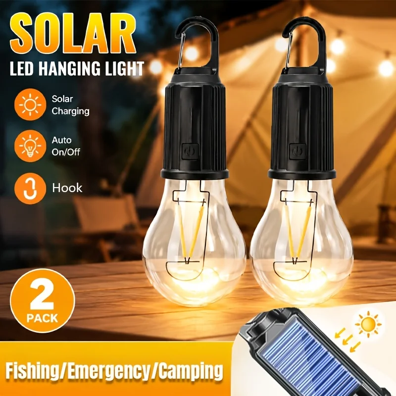Outdoor Camping Gazebo - Luces LED solares para acampar, luz