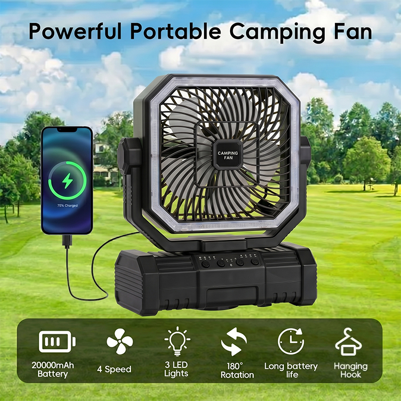 Outdoor Camping Gazebo - Ventilador de techo para acampar de