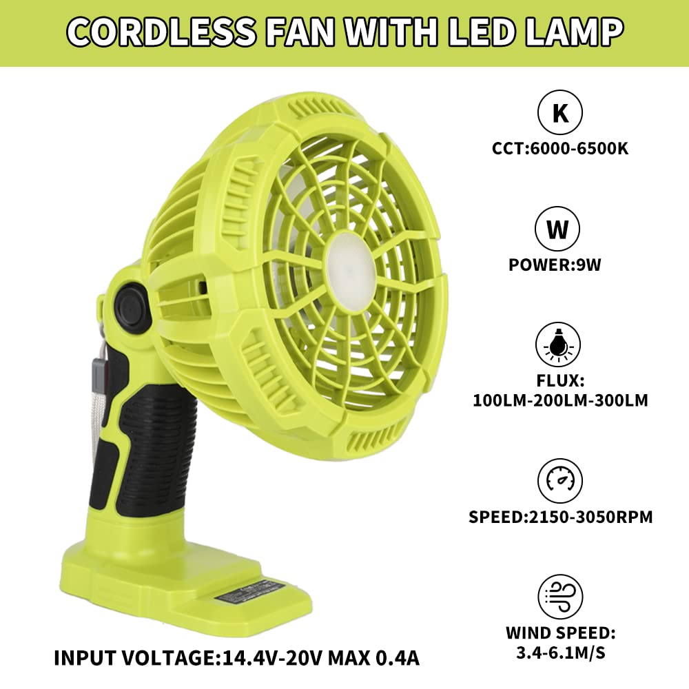 Outdoor Camping Jobs - Ventiladores portátiles inalámbricos con luz LED