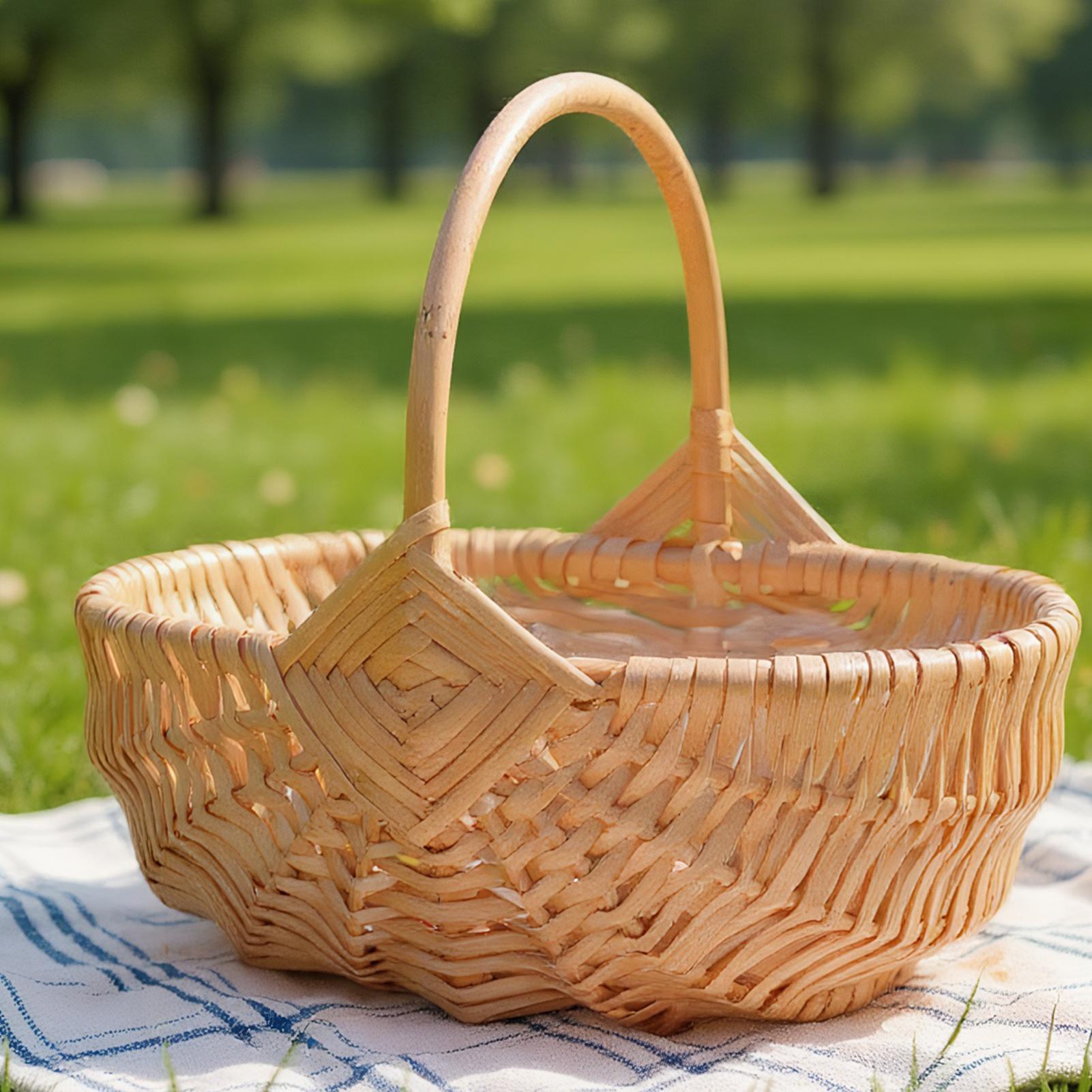 Outdoor Camping Activities - Cesta de Picnic de mimbre tejida
