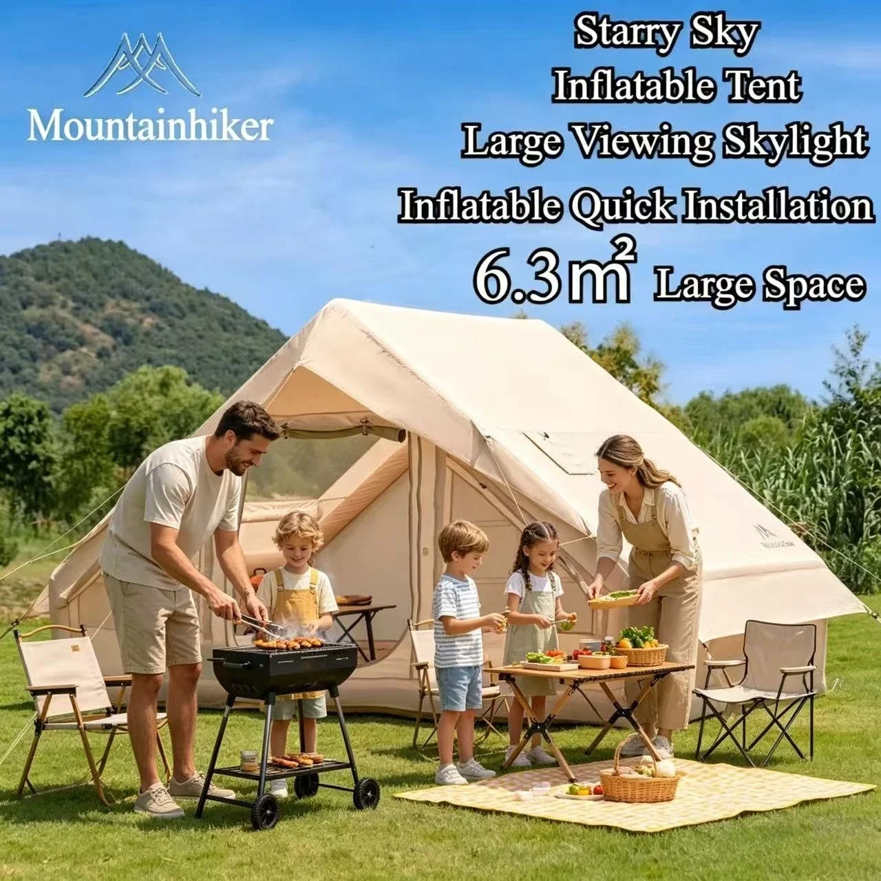 Outdoor Camping Gazebo - Carpa Inflable Extra Grande MOUNTAINHIKER para