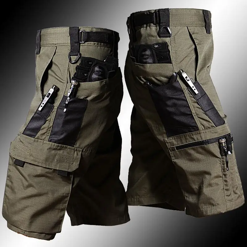 Urban Outdoor Camping - Pantalón Cargo verde militar para exteriores,