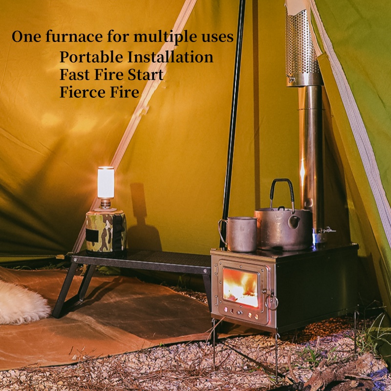 Tienda de campaña plegable, es - Outdoor Camping Wood Burning Stove reseña y precio