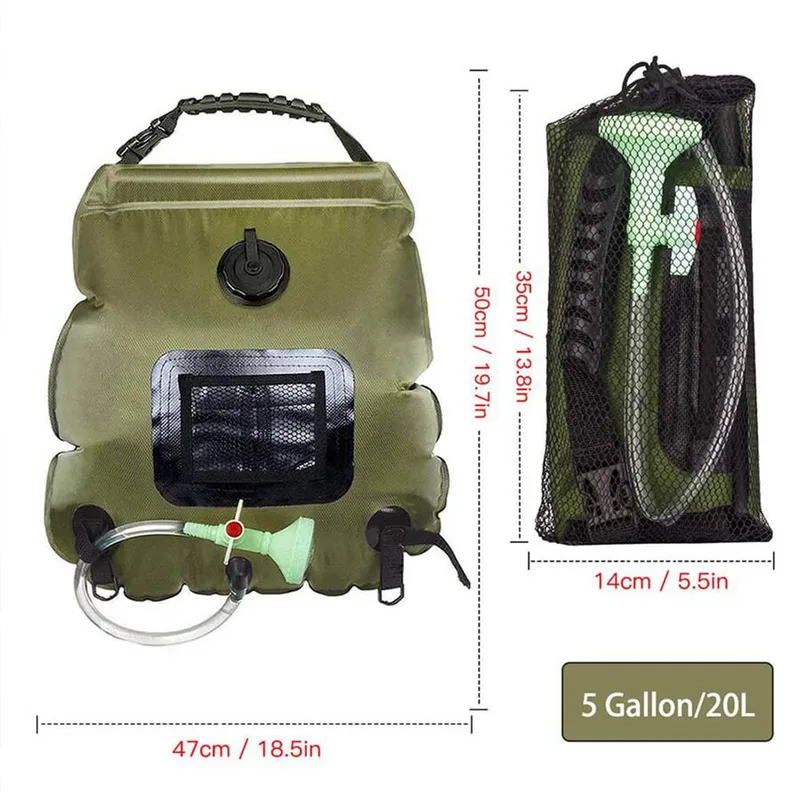 Bolsa de Ducha Solar de 20L, B - Outdoor Camping Hot Water Shower reseña y precio