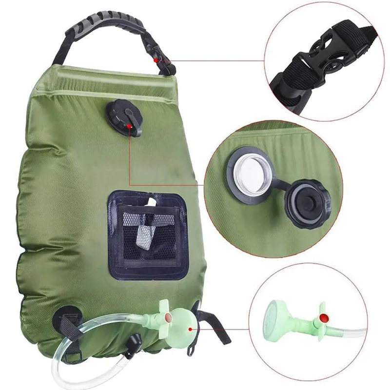 Bolsa de Ducha Solar de 20L, B - Outdoor Camping Hot Water Shower reseña y precio