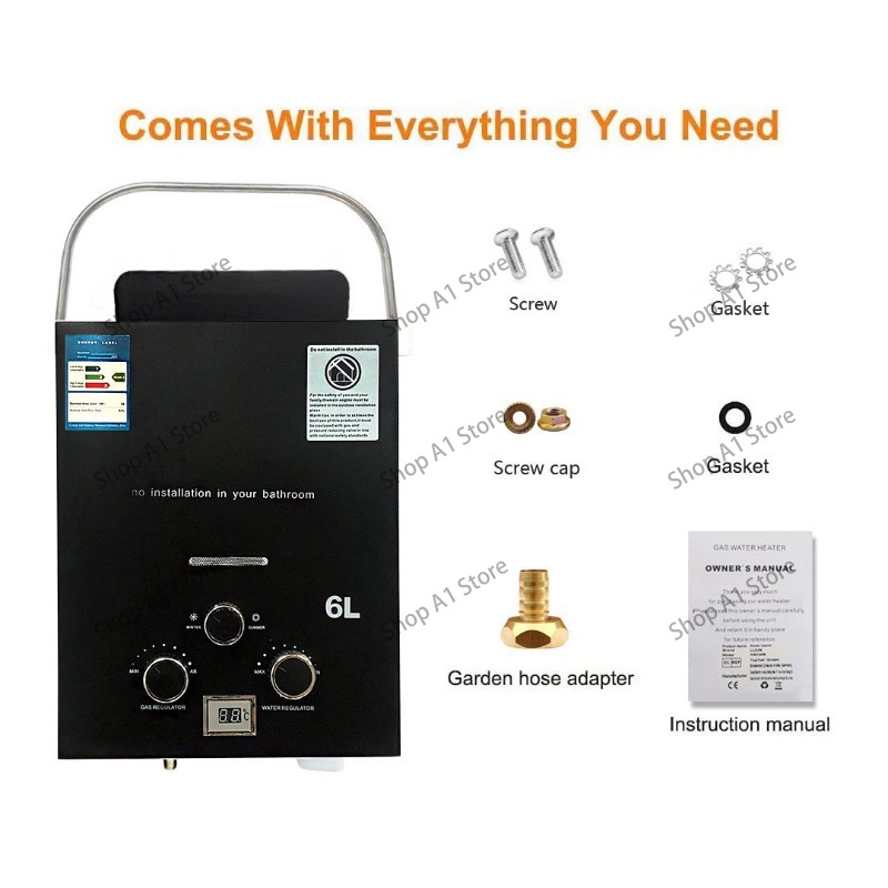 Calentador de Agua de 6L para  - Outdoor Camping Hot Water Shower reseña y precio