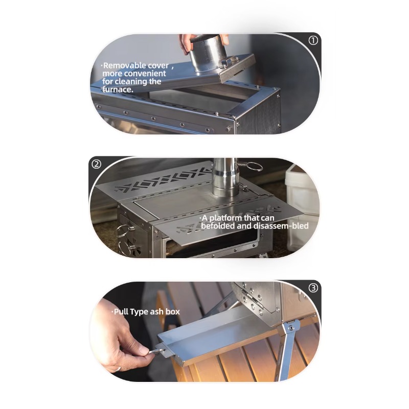 Estufa de Leña Portátil para A - Outdoor Camping Wood Burning Stove reseña y precio