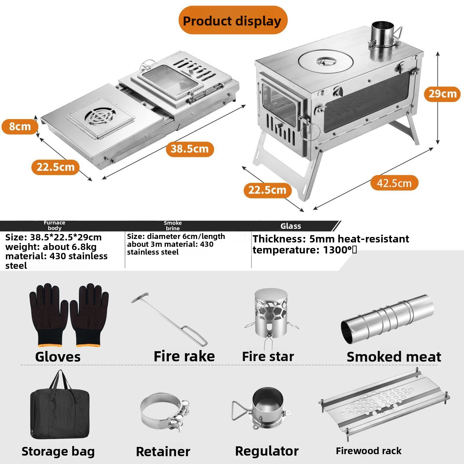 Estufa de Leña de Acero Inoxid - Outdoor Camping Wood Burning Stove reseña y precio