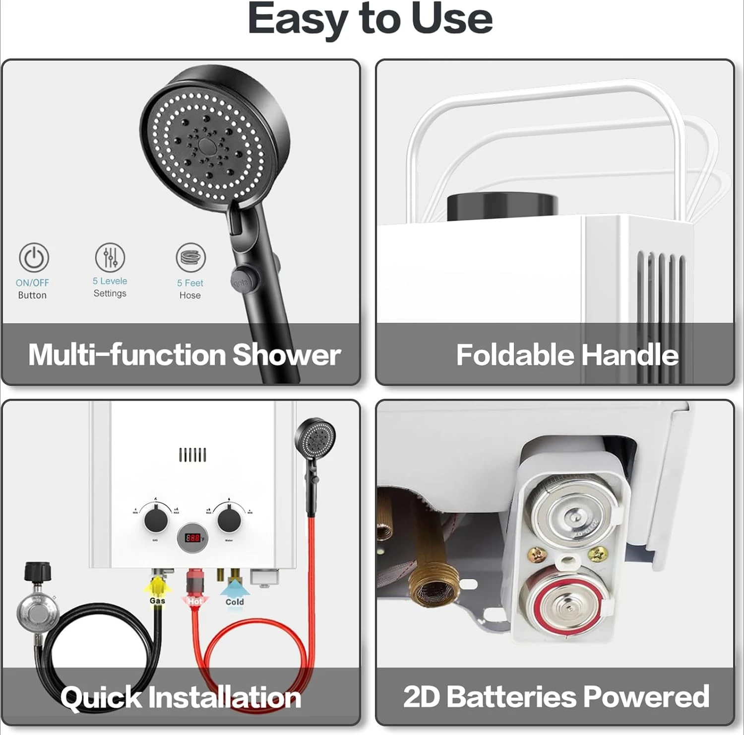 Calentador de Agua Instantáneo - Outdoor Camping Hot Water Shower reseña y precio