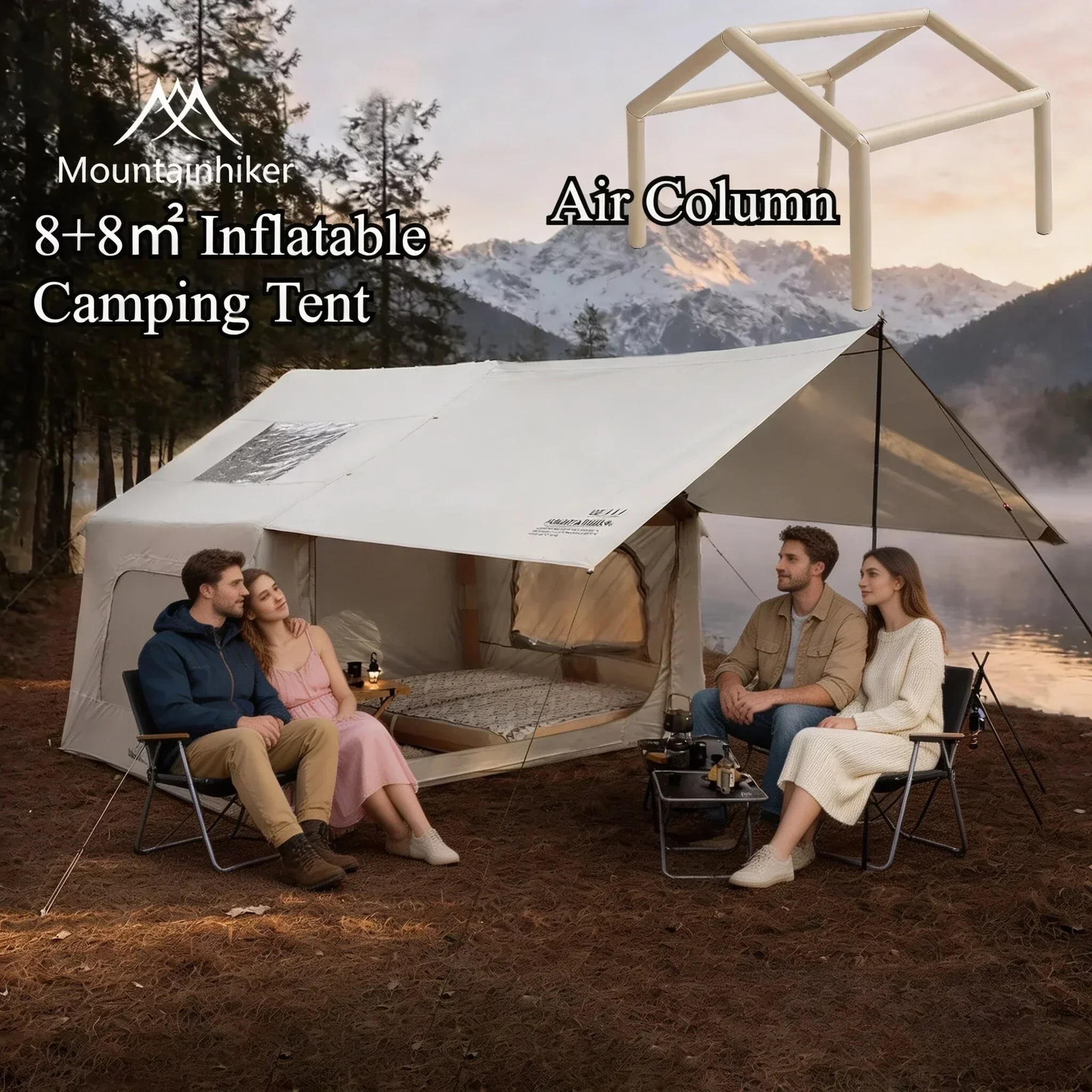 8+8 ㎡   Carpa inflable para ac - Outdoor Camping Gazebo reseña y precio