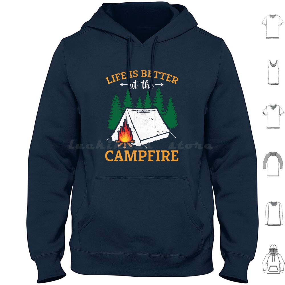 Sudadera con Capucha de Algodó - Outdoor Camping Quotes reseña y precio