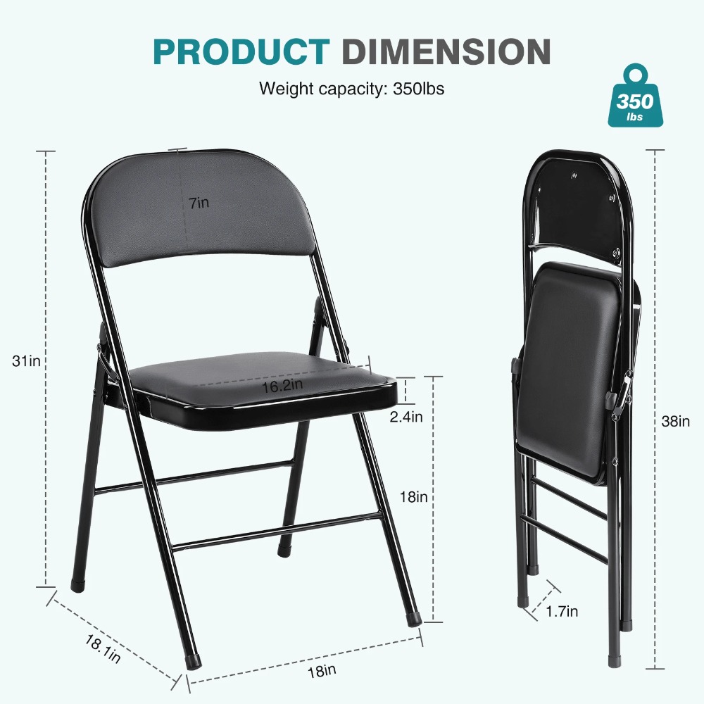 Paquete de 4 Sillas Plegables  - Outdoor Camping Folding Chair reseña y precio
