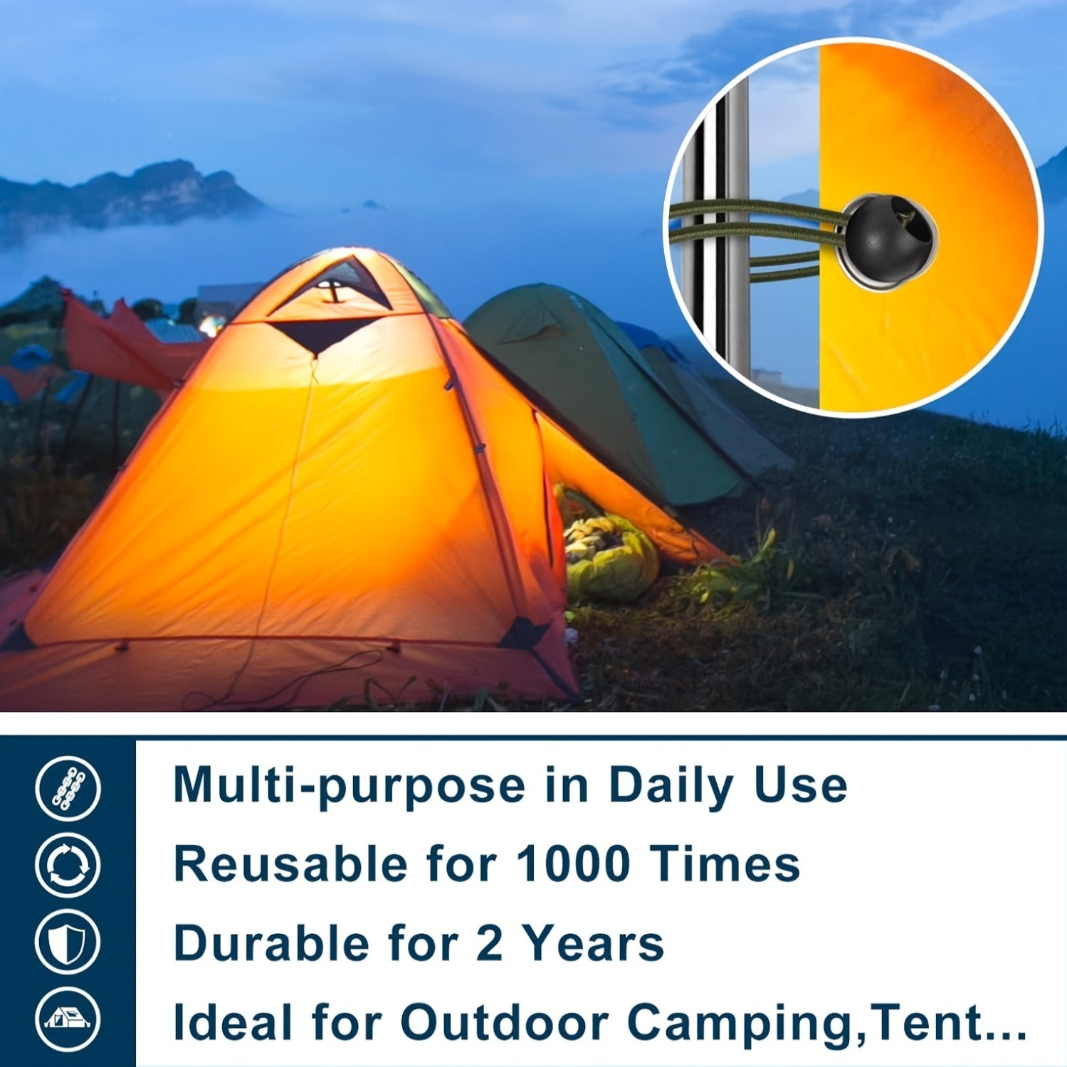 Cuerdas Elásticas de Alta Resi - Outdoor Camping Tarp reseña y precio