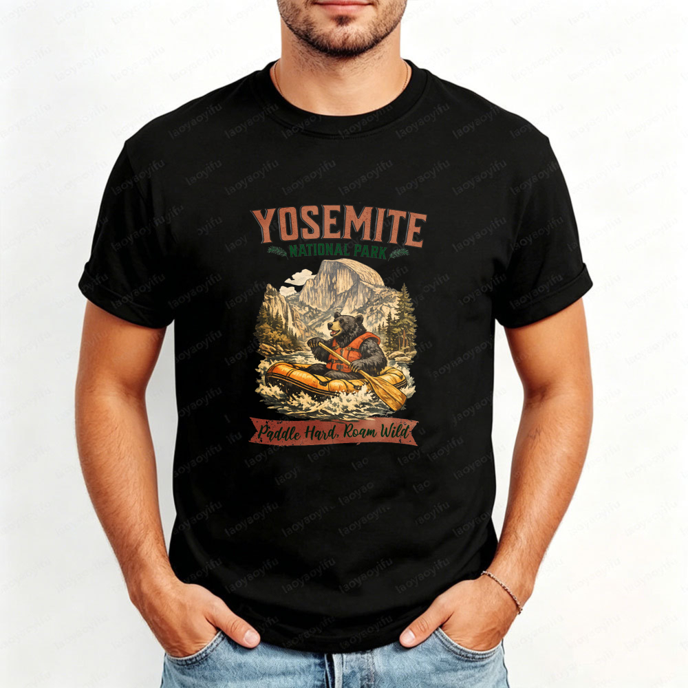 Camiseta gráfica retro con brú - Outdoor Camping Yosemite reseña y precio