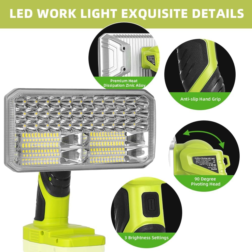 Linterna LED inalámbrica de 40 - Outdoor Camping Jobs reseña y precio