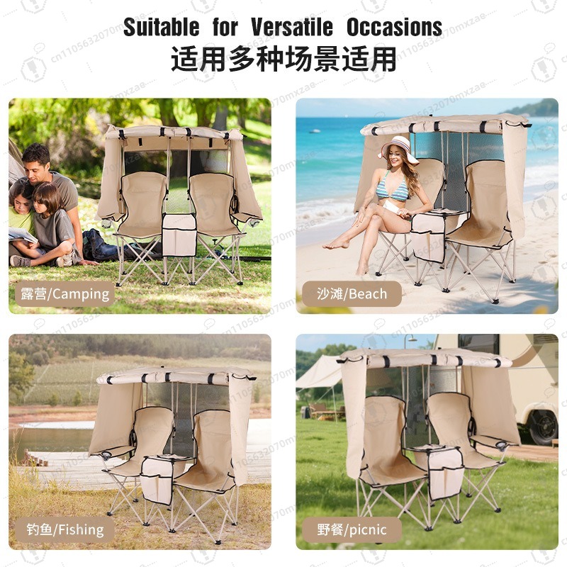 Silla plegable doble para acam - Outdoor Camping Folding Chair reseña y precio