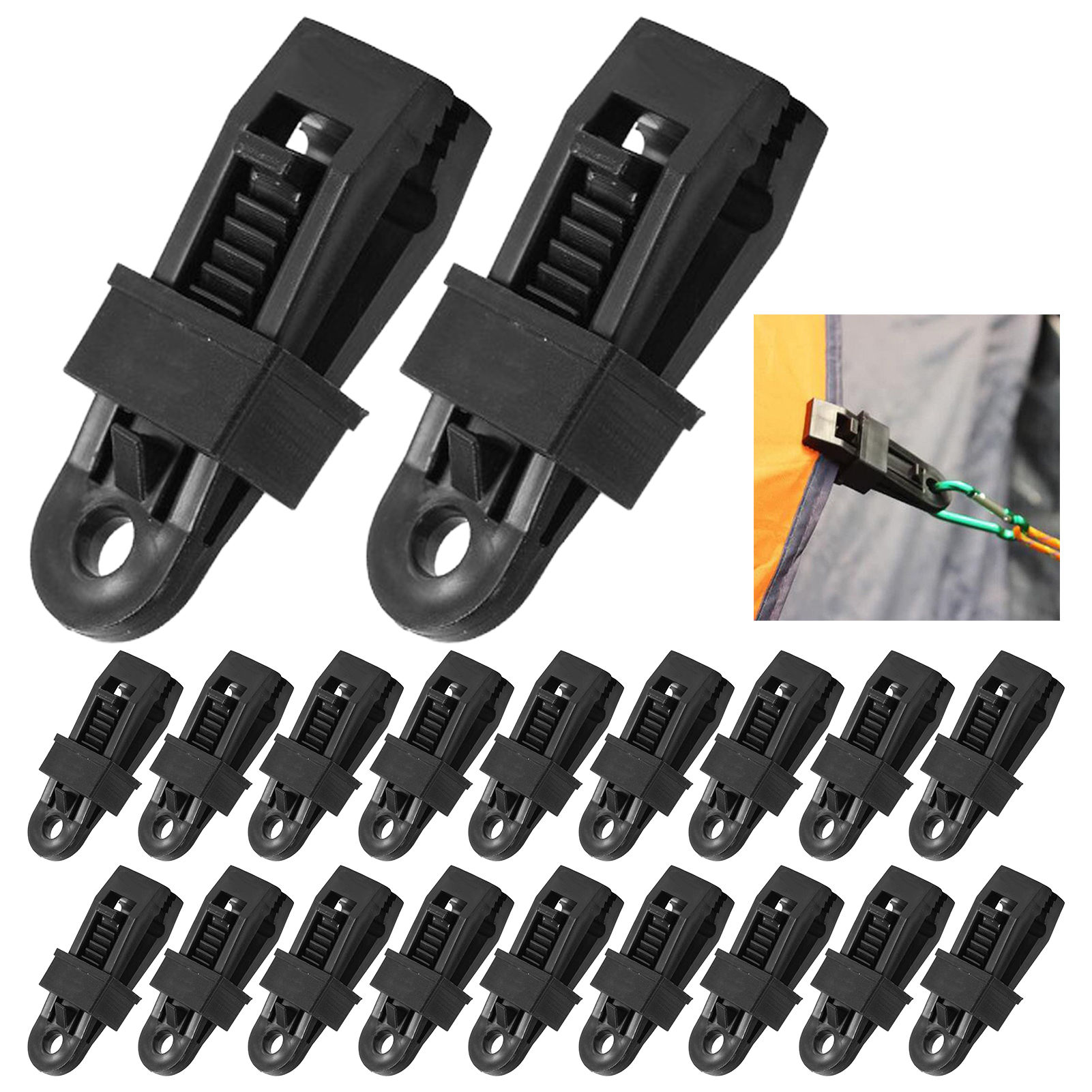 20 clips resistentes para tien - Outdoor Camping Tarp reseña y precio