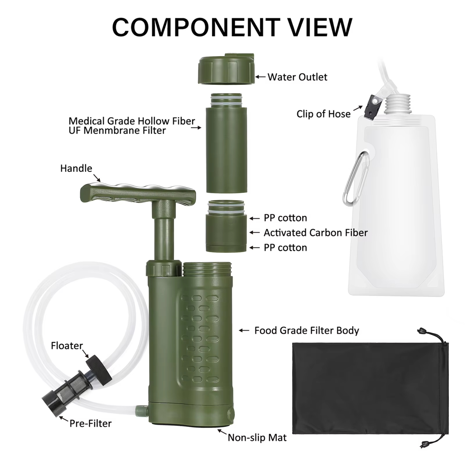 Herramienta de Filtración de E - Portable Water Filter reseña y precio